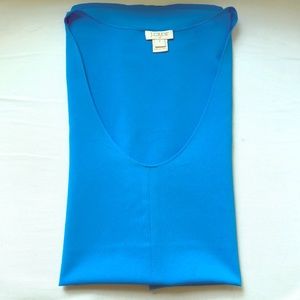 J. Crew Cap Sleeve Solid Blue Blouse.